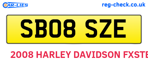 SB08SZE are the vehicle registration plates.