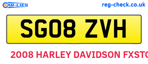SG08ZVH are the vehicle registration plates.