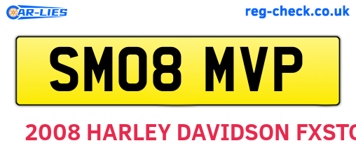 SM08MVP are the vehicle registration plates.