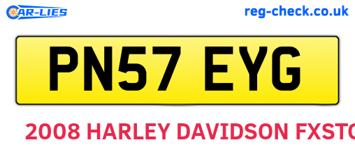 PN57EYG are the vehicle registration plates.
