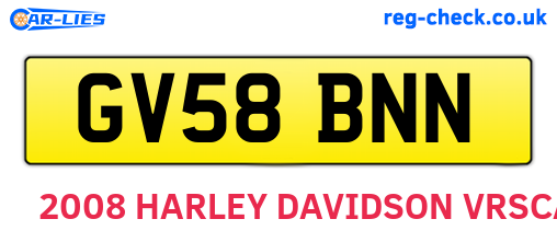 GV58BNN are the vehicle registration plates.