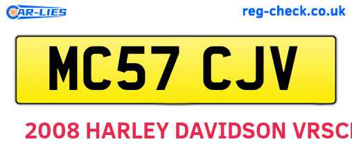 MC57CJV are the vehicle registration plates.