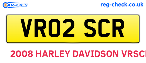 VR02SCR are the vehicle registration plates.