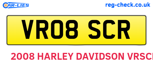 VR08SCR are the vehicle registration plates.