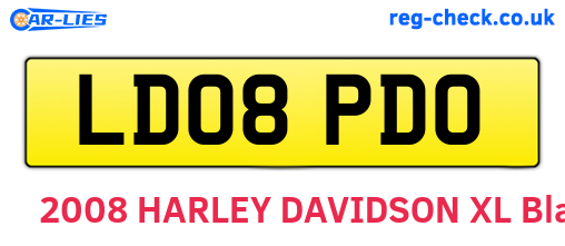 LD08PDO are the vehicle registration plates.