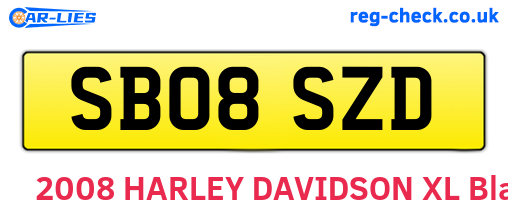 SB08SZD are the vehicle registration plates.