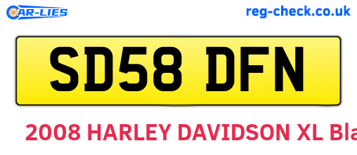 SD58DFN are the vehicle registration plates.