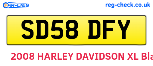 SD58DFY are the vehicle registration plates.
