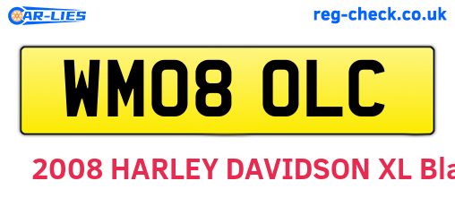 WM08OLC are the vehicle registration plates.