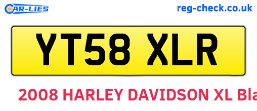 YT58XLR are the vehicle registration plates.