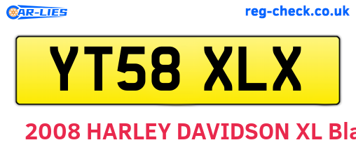 YT58XLX are the vehicle registration plates.