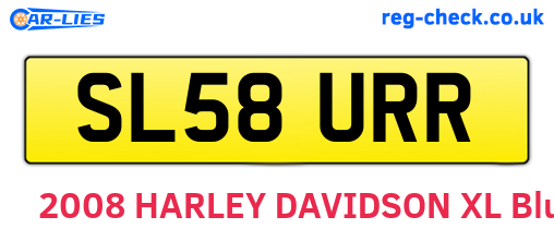 SL58URR are the vehicle registration plates.