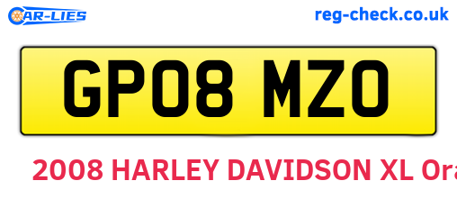 GP08MZO are the vehicle registration plates.