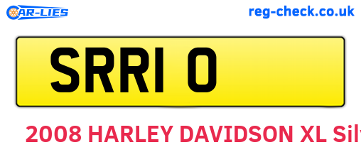 SRR10 are the vehicle registration plates.