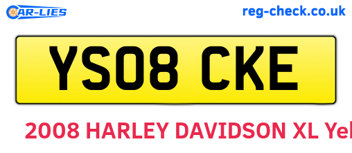 YS08CKE are the vehicle registration plates.