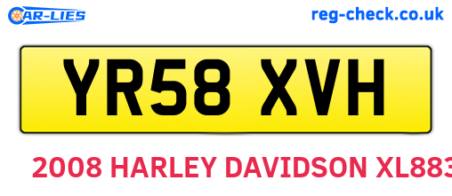 YR58XVH are the vehicle registration plates.