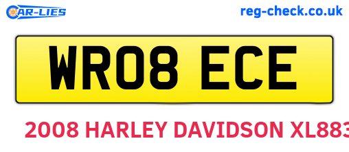 WR08ECE are the vehicle registration plates.