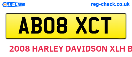 AB08XCT are the vehicle registration plates.