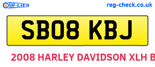 SB08KBJ are the vehicle registration plates.