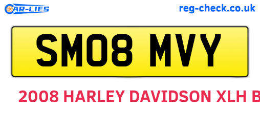 SM08MVY are the vehicle registration plates.