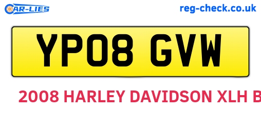 YP08GVW are the vehicle registration plates.