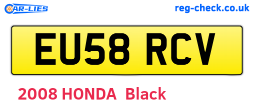 EU58RCV are the vehicle registration plates.