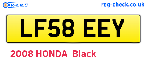 LF58EEY are the vehicle registration plates.