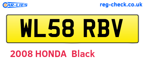 WL58RBV are the vehicle registration plates.