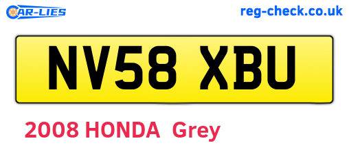 NV58XBU are the vehicle registration plates.