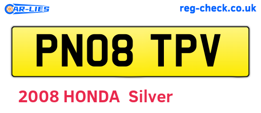 PN08TPV are the vehicle registration plates.