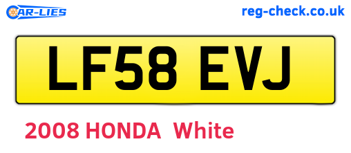 LF58EVJ are the vehicle registration plates.