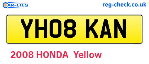 YH08KAN are the vehicle registration plates.