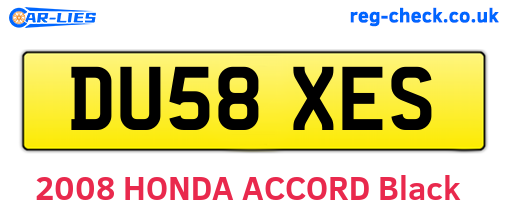 DU58XES are the vehicle registration plates.