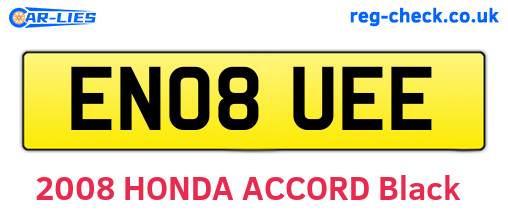 EN08UEE are the vehicle registration plates.