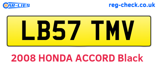 LB57TMV are the vehicle registration plates.