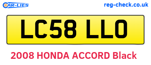 LC58LLO are the vehicle registration plates.