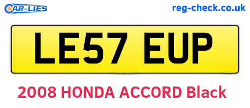 LE57EUP are the vehicle registration plates.