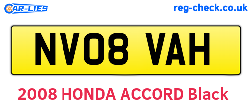 NV08VAH are the vehicle registration plates.