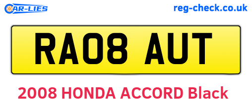 RA08AUT are the vehicle registration plates.
