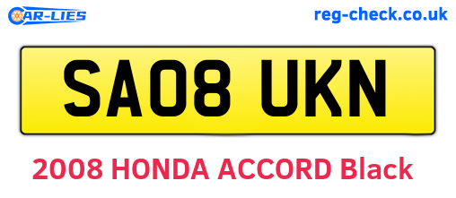 SA08UKN are the vehicle registration plates.
