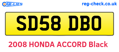 SD58DBO are the vehicle registration plates.