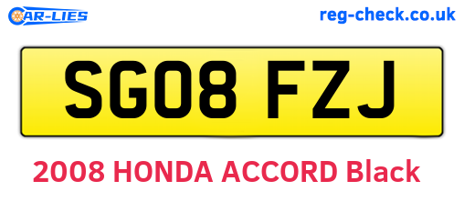 SG08FZJ are the vehicle registration plates.