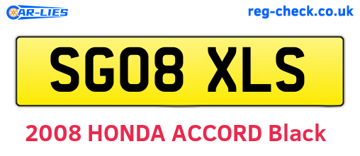 SG08XLS are the vehicle registration plates.