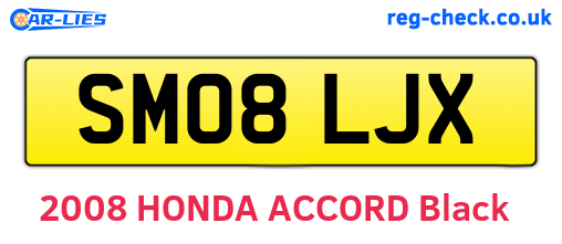SM08LJX are the vehicle registration plates.