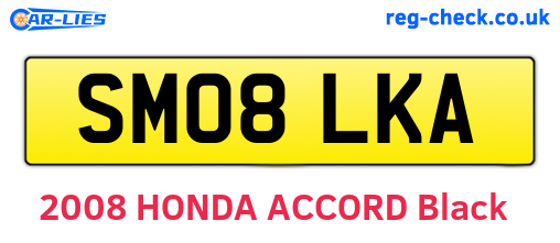 SM08LKA are the vehicle registration plates.