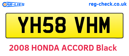 YH58VHM are the vehicle registration plates.