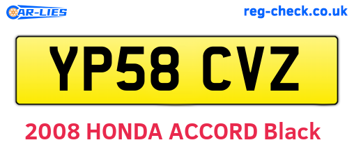 YP58CVZ are the vehicle registration plates.