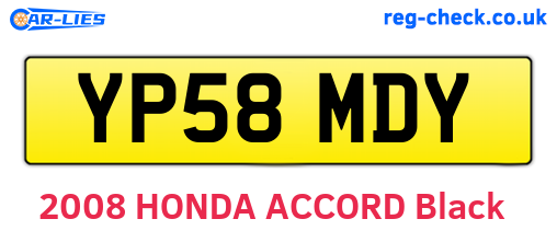 YP58MDY are the vehicle registration plates.