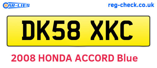 DK58XKC are the vehicle registration plates.