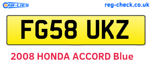FG58UKZ are the vehicle registration plates.